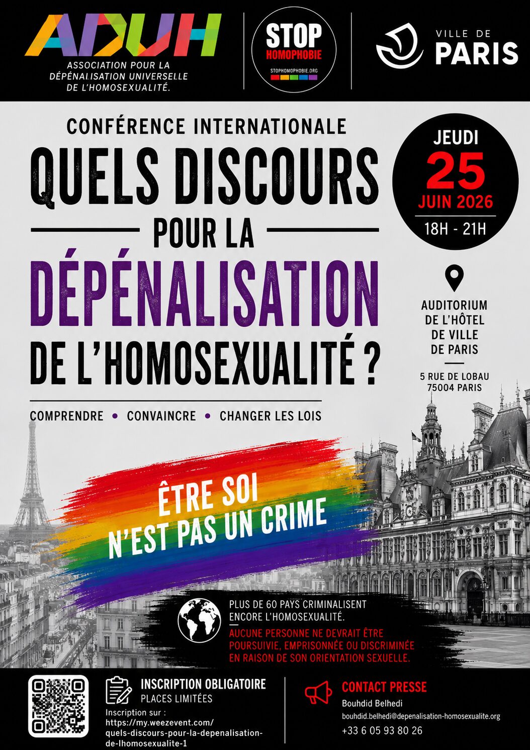Quels discours pour la dépénalisation de l'homosexualité ? Jeudi 25 juin 2026 de 18h à 21h